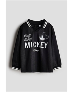 Рубашка поло с мотивным принтом, черный H&m