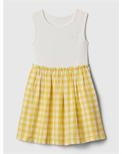 Детское клетчатое платье, желтый Gap