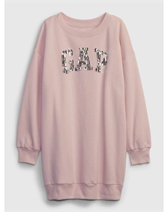 Детское платье-толстовка с логотипом, розовый Gap