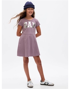 Детское платье с металлическим логотипом., фиолетовый Gap