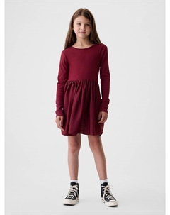 Детское платье с атласной юбкой, красный Gap