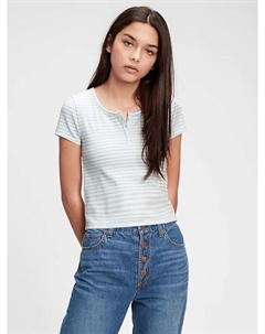 Подростковая укороченная футболка, синий Gap