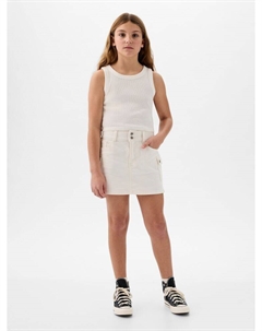 Детская джинсовая юбка карго, белый Gap