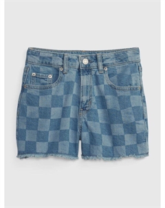 Детские джинсовые шорты подружки с высокой посадкой, синий Gap