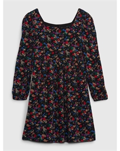 Детское платье lenzing ecovero с цветочным принтом, черный Gap