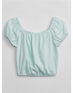 Детский топ с короткими рукавами, синий Gap