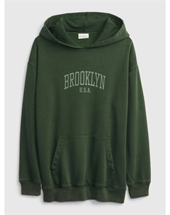 Детский свитшот brooklyn oversize, зеленый Gap