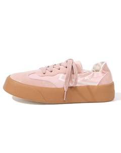 Кеды, скейтборд обувь женская низкая розовый/бежевая Feiyue.®