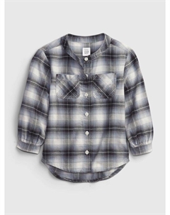 Фланелевая рубашка оверсайз, серый Gap
