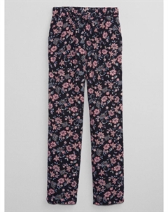 Детские брюки с цветочным принтом, черный Gap