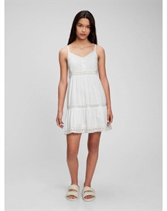 Подростковое кружевное платье, белый Gap