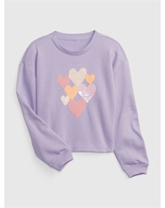 Детский свитшот с пайетками, фиолетовый Gap