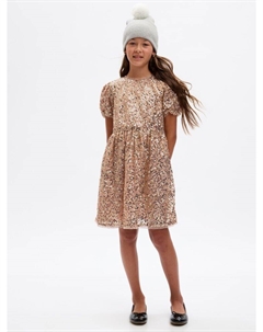 Детское платье с пайетками, желтый Gap