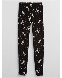 Детские леггинсы с единорогами, черный Gap
