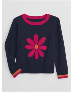 Свитер с цветком, синий Gap