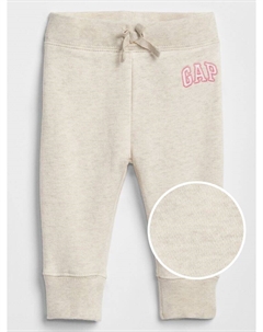 Флисовые спортивные штаны с логотипом, бежевый Gap