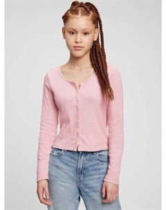 Кардиган на пуговицах для подростков, розовый Gap