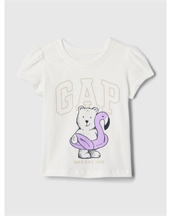 Футболка с принтом, белый Gap