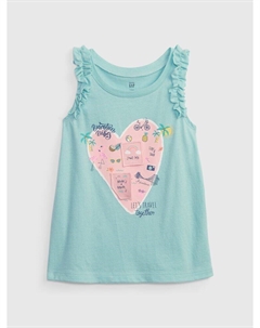 Майка с принтом в виде сердца, синий Gap