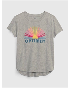 Детская футболка с графикой, серый Gap