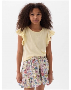 Детская футболка с рюшами, желтый Gap