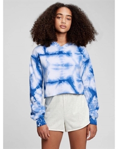 Подростковая укороченная толстовка с капюшоном, синий Gap