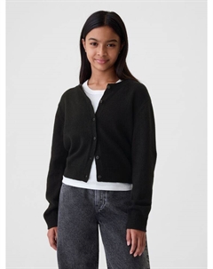 Детский укороченный кардиган из каше-мягкого материала, черный Gap