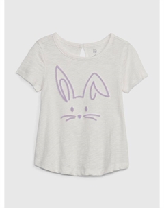 Футболка с органическим зайцем, белый Gap