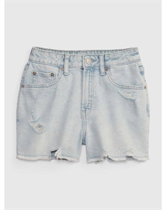 Детские джинсовые шорты подружки с высокой посадкой, синий Gap