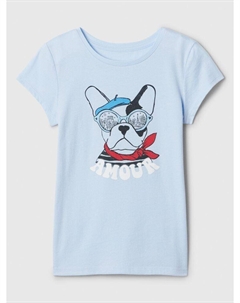 Детская футболка с принтом, синий Gap