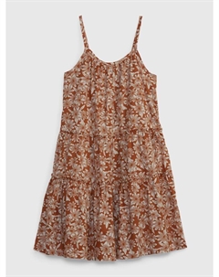 Детское цветочное платье на бретелях., коричневый Gap