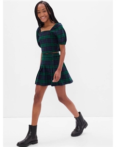Подростковое клетчатое мини-платье, синий Gap