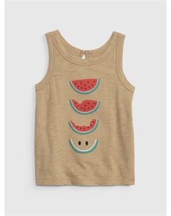 Хлопковый топ в форме дыни, бежевый Gap