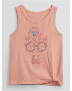 Майка с принтом, розовый Gap