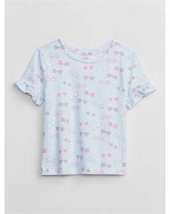 Футболка с рюшами, синий Gap