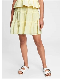 Подростковая многоярусная юбка, желтый Gap