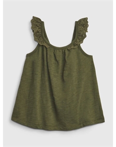 Майка с рюшами, зеленый Gap