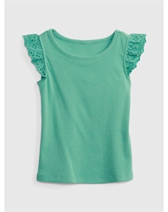 Майка с рюшами, зеленый Gap