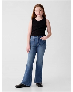 Детские расклешенные джинсы с высокой посадкой, синий Gap