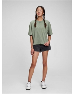 Подростковая органическая футболка с карманом, зеленый Gap