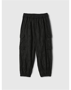 Кружевные брюки-карго, черный Gap