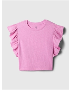 Укороченный топ с рюшами, розовый Gap