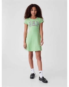 Детское платье с логотипом., зеленый Gap