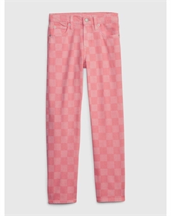Детские свободные джинсы с шахматным узором., розовый Gap