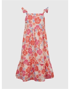 Детское платье миди с цветами, оранжевый Gap