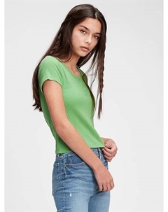 Подростковая укороченная футболка, зеленый Gap