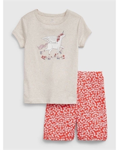 Детские короткие органические пижамы, бежевый Gap