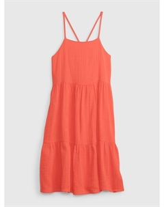 Детское платье с рюшами, оранжевый Gap