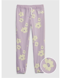 Детские спортивные штаны с цветочным принтом, фиолетовый Gap