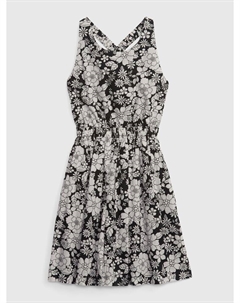 Детское платье с цветочным узором, черный Gap